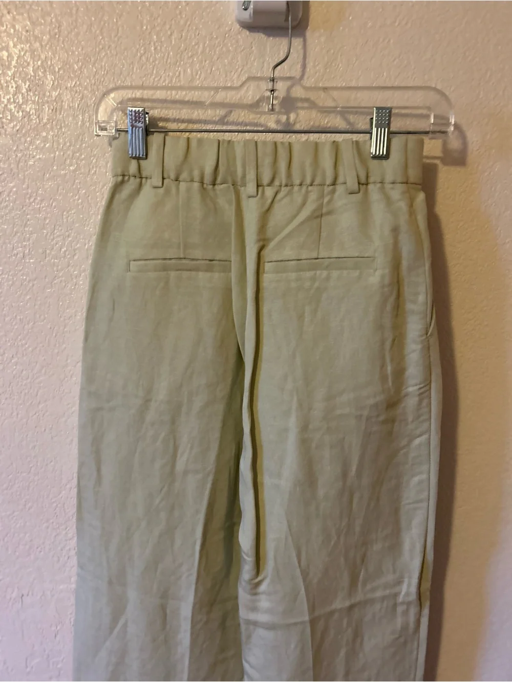 H&M Tapered Linen Blend Pants: light beige (light yellowish)